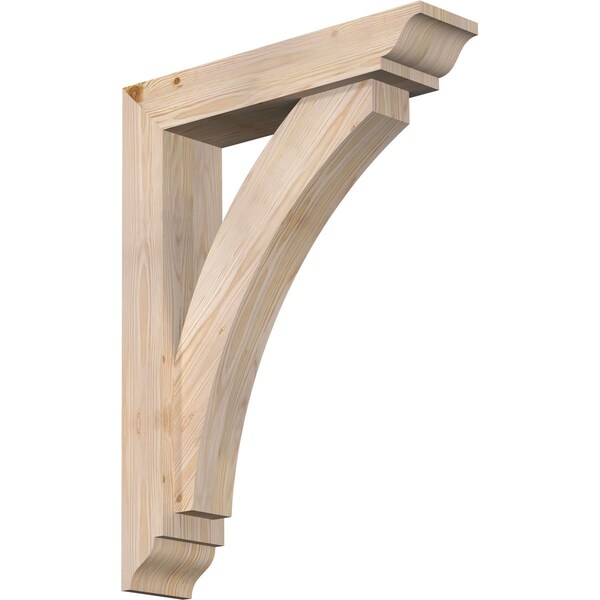 Ekena Millwork Thorton Traditional Smooth Bracket w/ Offset Brace, Douglas Fir, 5 1/2"W x 24"D x 32"H BKT0604X24X32THR01SDF - main
